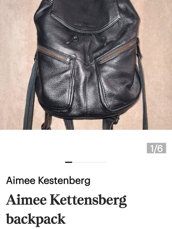 Aimee Kestenberg Handbags - Aimee Kestenberg Black Pebbled Leather Backpack with Front Zips